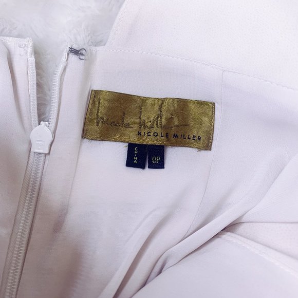 Nicole Miller Ruched White Linen Mini Dress - Picture 3 of 7